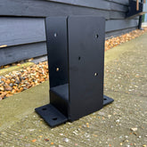 Heavy-Duty Welded Bolt-Down Post Base with 50mm Raiser for 3" / 75mm Wood